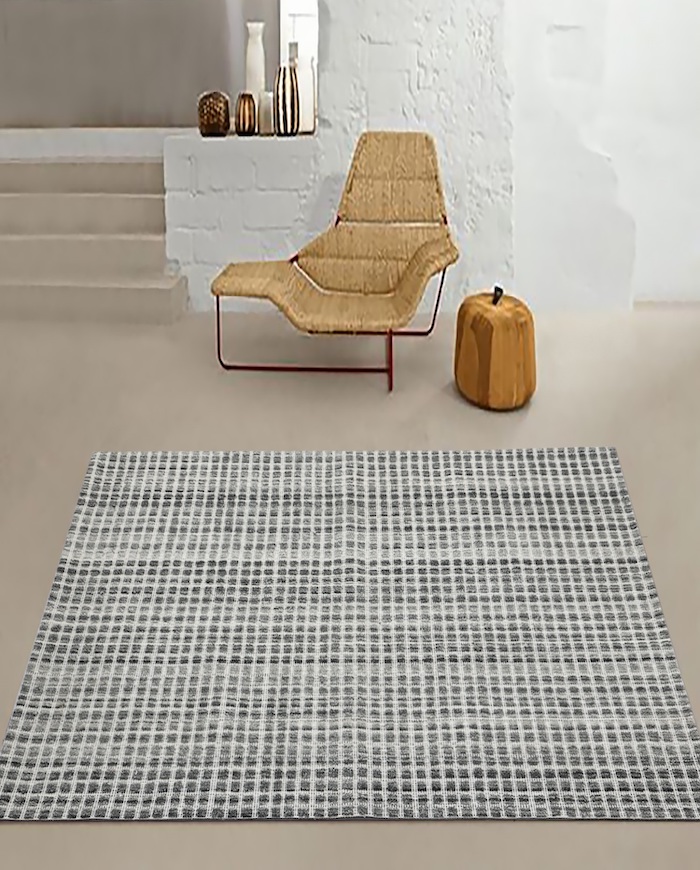 VCP RG 203177 Pet Woven Rug With 3rd Backing Carpet- Grey (Back)